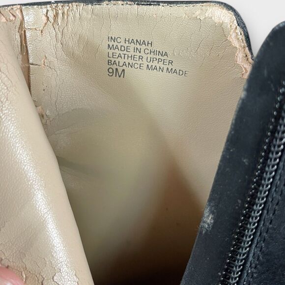 INC Black Leather Hannah Ankle Booties Sz 9Sleek, Versatile & Office-Ready - Picture 7 of 7